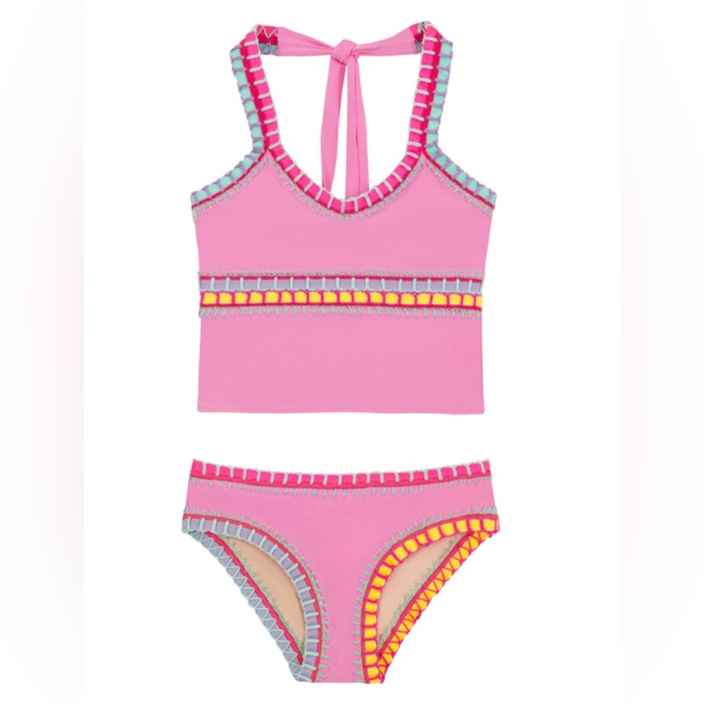 PilyQ girls rainbow two piece tankini